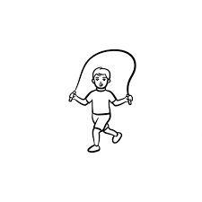 Premium Vector | Child with skipping rope hand drawn outline doodle icon. a healthy kid jumps over skipping rope vector sketch illustration for print, web, mobile and infographics isolated on white background. Rope Drawing, Doodle Cartoon, Doodle Icon, Skipping Rope, Vector Sketch, Sketch Illustration, Stick Figures, Simple Doodles, Cartoon Pics