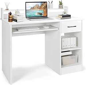 White Desk With Drawers, Study Laptop, Desk For Bedroom, Teen Desk, Modern Vanity Table, White Computer Desk, Desk With Drawer, Gaming Computer Desk, Furniture Finish