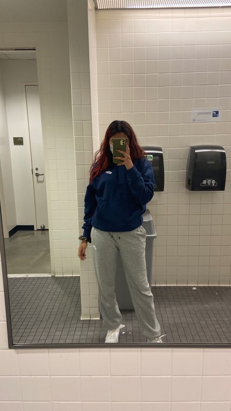 All nike outfit. Nike sweatpants. Nike hoodie. Air Force 1s. Sweatpants And Air Force Ones Outfit, Sweatpants And Hoodie Outfit For School, Blue Nike Hoodie Outfit, Nike Sweatpants Outfit School, Black Nike Hoodie Outfit, Black Air Force 1 Outfit Women, Sweatpants And Hoodie Outfit, Black Air Force 1 Outfit, Nike Sweatpants Outfit