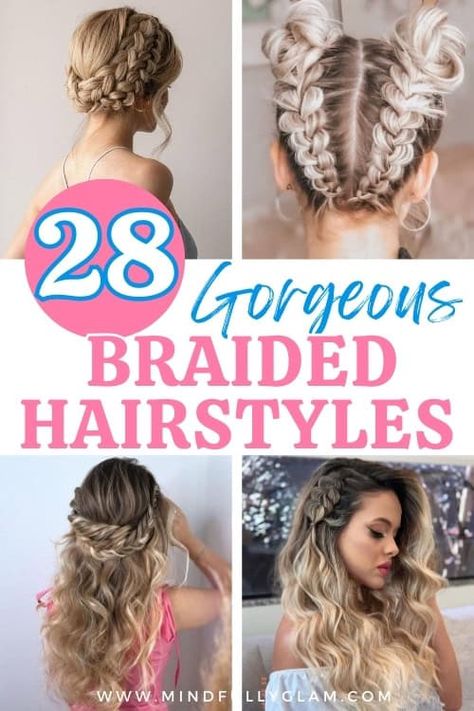 Backward Braid Hairstyles, Braid Hairstyles For Mid Length Hair, Cute Hairstyles For Medium Hair With Braids, Fancy Hairstyles With Braids, Updo Braids For White Women, Braided Hairstyles For Office, Hairstyles With 4 Braids, Junior Bridesmaid Hairstyles Braid, Cute Up Braided Hairstyles