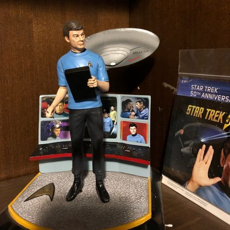 Hawthorn Village - Bradford Exchange - Star Trek Dr Mccoy Figurine - With Certificates - In A Never Opened Box. Dr Mccoy, Star Trek Collectibles, Enterprise Ncc 1701, Bradford Exchange, Live Long, Star Trek, Color Blue, Blue Color, Collectibles