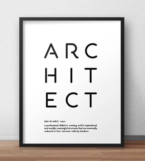 Interior Design Definitions, Architect Day Poster, Architect Wallpaper Architecture, Architect Party, Art Pegboard, Office Inspiration Quotes, Architect Poster, Architect Definition, Architecture Definition