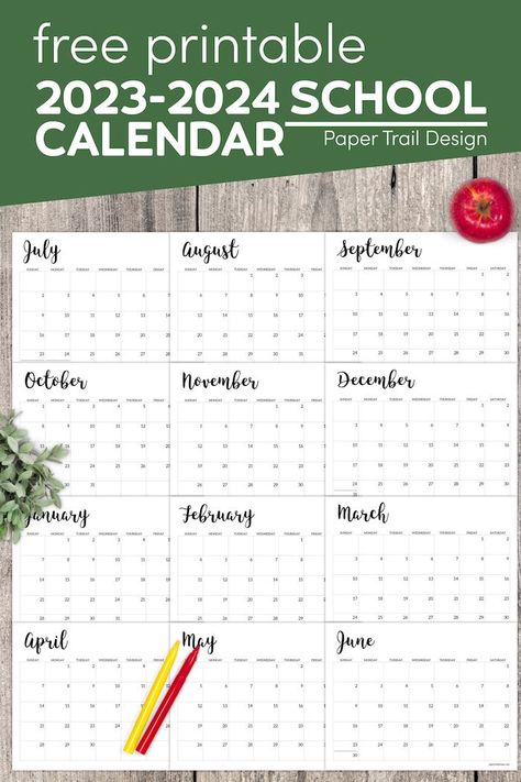 Use this free printable school year calendar for 2023-24 and stay organized without spending money. Paper Trail Design, Free Printable Calendar Templates, Printable School, Free Printable Crafts, Trail Design, Amazing Crafts, Year Calendar, School Calendar, Printable Calendar Template