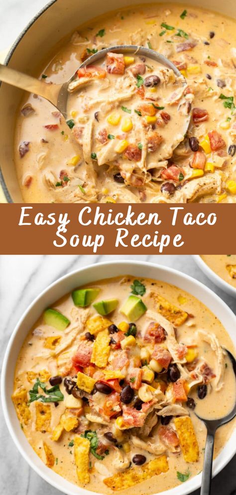 Keto Chicken Taco Soup Crock Pot, Easy Chicken Taco Soup Salt And Lavender, Fast Chicken Soup Recipes, Tack Soup Recipe, Canned Chicken Taco Soup, Gluten Free Chicken Taco Soup, Chicken Taco Soup Slow Cooker, Easy Crockpot Chicken Taco Soup, 8 Can Chicken Soup