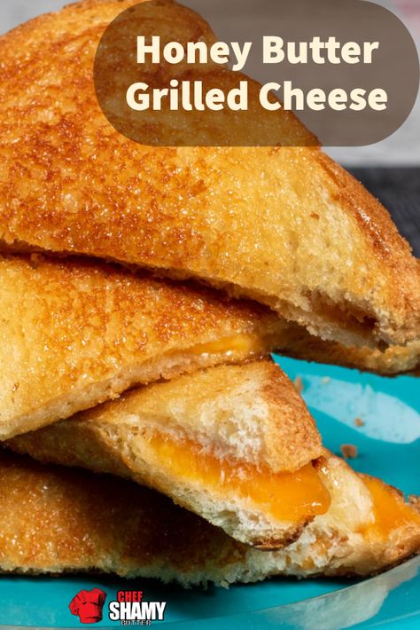 Honey Grilled Cheese, Honey Butter Recipe, Cooking Stuff, Butter Recipes, Honey Buns, Honey Butter, Grilled Cheese Sandwich, Butter Recipe, Slice Of Bread