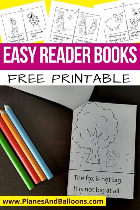 Easy Readers For First Grade, Printable Kindergarten Books, Reading Tools For Kindergarten, Easy Readers For Kindergarten Free Printable Mini Books, Games For 1st Graders, 1st Grade Books, Books For Beginning Readers, Easy Reader Books, Reading Printables