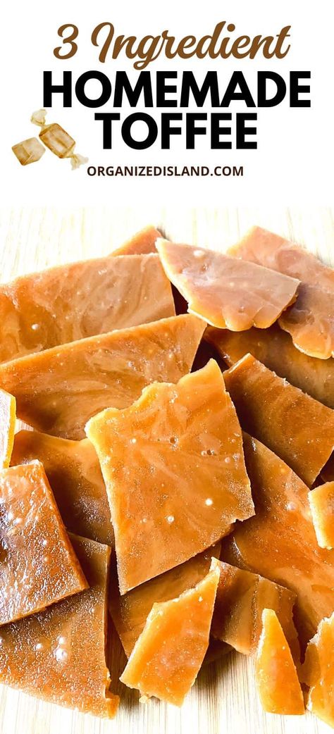 Homemade Toffee Candy, Homemade Toffee Recipe, English Toffee Recipe, Chewy Toffee, Easy Toffee, Hard Candy Recipes, Easy Candy Recipes, Homemade Toffee, Toffee Candy