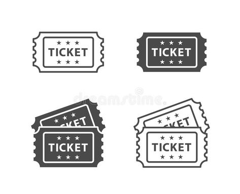 Ticket Icon on Black and White Vector Backgrounds royalty free illustration