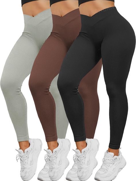 PRICES MAY VARY. 92% Nylon, 8% Spandex Imported Elastic closure Machine Wash 【V CROSS WAIST】- Design with V cross wide waistband to control tummy, making you look slim and fashionable. The firm fit will perfect your body curves. Ribbed textured non-slip design that can keep it in place when you do various. 【Thick MATERIAL】- Very soft and comfy. These ribbed leggings is thick enough non see through, passed the squat test. Four-way stretch to promote both compression. 【INTERLOCK SEAMS】- The triang Gym Body Aesthetic, Thick Body Reference, Baddie Business, Aesthetic Body Goals, Thick Baddie, Body Suit Outfit, Hourglass Figure Workout, Body Outfit, Waist Workout