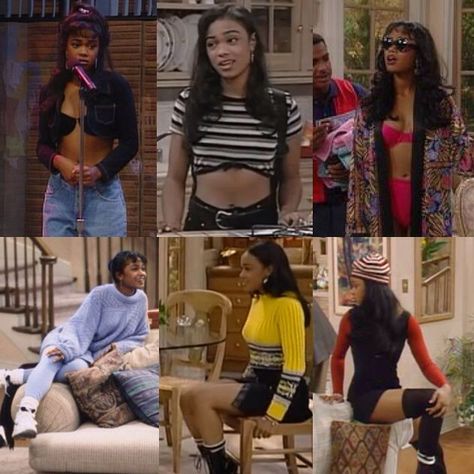 Ashely Banks Outfits #90SFashionTrends Black Fashion 90s, Black 90s Fashion, Look 80s, Looks Hip Hop, Fashion Fall Outfits, Girls Winter Fashion, Jeans Girl, Mode Hipster, Bloc Party