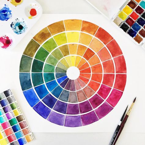 The final color wheel (see my Stories for a long, potentially incoherent explanation of my process and what they're for 🙈)! In short, I… Short I, Sketches Simple, Gcse Art, Color Charts, Art Drawings Sketches Simple, Color Wheel, Artist On Instagram, Watercolor Artist, Art Drawings Sketches