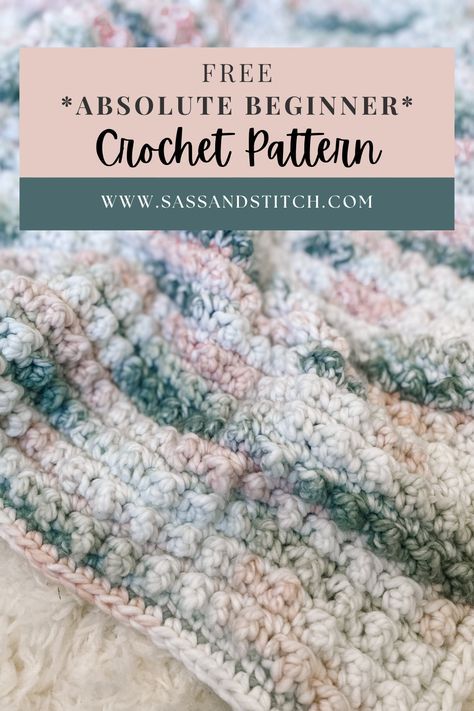 An [FREE] Absolute Beginner Crochet Pattern for a squishy, chunky baby blanket. Super Bulky Crochet Baby Blanket, Bulky Baby Blanket Crochet Free Pattern, Crochet Chunky Baby Blanket Pattern Free, Baby Blanket Crochet Chunky, Bulky Yarn Crochet Patterns Blanket Free, Chunky Baby Blanket Crochet Pattern, Crochet Baby Blanket Sizes, Chunky Crochet Baby Blanket, Chunky Blanket Pattern