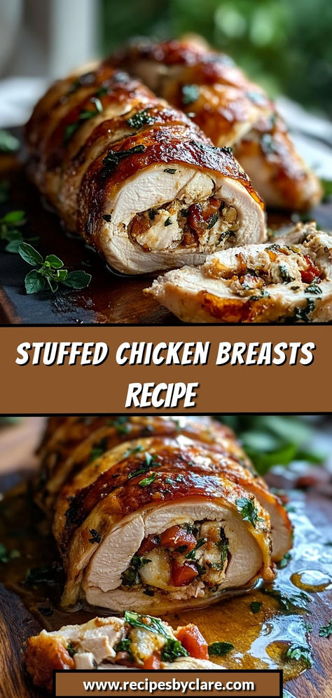 Enjoy these juicy chicken breasts stuffed with a flavorful blend of spinach, sun-dried tomatoes, and feta cheese—perfect for a satisfying dinner!

Ingredients:

4 boneless, skinless chicken breasts
1 cup spinach, chopped
½ cup sun-dried tomatoes, chopped
½ cup feta cheese, crumbled
Tender chicken breasts filled with a savory mixture of herbs and cheese, making every bite a delicious experience! Filled Chicken Breast Recipes, Grilled Stuffed Chicken Breast, Chicken Breast Stuffed With Spinach, Grilled Stuffed Chicken, Easy Stuffed Chicken Breast, Stuffed Chicken Breast Recipes, Spinach Feta Chicken, Spinach Stuffed Chicken Breast, Tomatoes And Feta Cheese