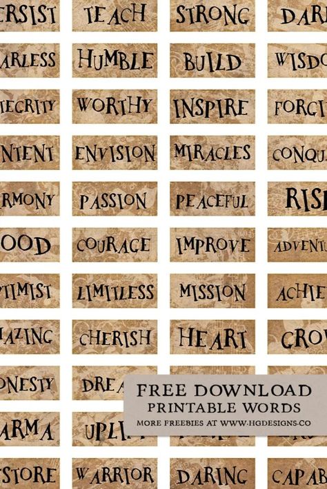 Vintage Words Printables, Free Sentiments Printables, Printable Words For Journaling, Words For Journaling, Journal Words Free Printable, Junk Journal Words Free Printable, Free Printable Words For Junk Journals, Printable Words For Scrapbooking, Canva Printables