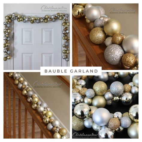 This Silver and Gold Bauble Garland is the perfect decorating piece for Weddings, Bridal Showers, Birthday parties, holidays, and more! https://etsy.me/3xd5uAE #weddingdecor #ornamentgarland #bridalshower #partygarland #baublegarland #bridaldecor Bauble Garland, Ornament Garland, Bridal Decorations, Party Garland, Bridal Showers, Silver And Gold, Birthday Parties, Bridal Shower, Wedding Decorations