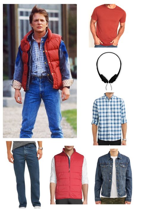 DIY Halloween Costumes. We have found everything you need for an easy DIY Back to the Future Marty McFly costume. Marty Mcfly Halloween, Marty Mcfly Halloween Costume, Marty Mcfly Costume, Back To The Future Marty, Marty Mcfly, Idee Cosplay, Halloween Costume Outfits, Easy Costumes, Costume Diy