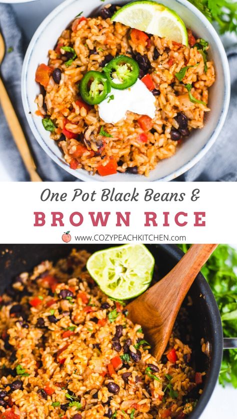 Brown Rice Taco Bowl, Low Cholesterol Brown Rice Recipes, Brown Rice With Black Beans Recipes, One Pot Brown Rice Meals, Black Beans Brown Rice, High Protein Black Bean Recipes, Stovetop Brown Rice, Brown Rice Bowl Vegetarian, Meals With Rice And Beans