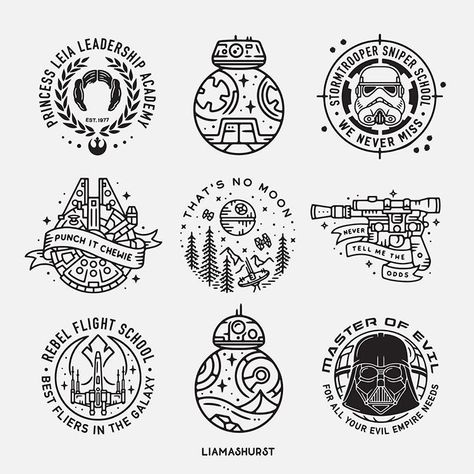 Star Wars Zeichnungen, Star Wars Embroidery, Star Wars Design, Cuadros Star Wars, Star Wars Drawings, Star Wars Tattoo, May The 4th, Diy Tattoo, Star Wars Party