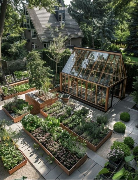 Greenhouse Landscape, Raised Garden Ideas, Dream Backyard Garden, Garden Goals, Eco Friendly Garden, Greenhouse Garden, Backyard Greenhouse, Permaculture Design, Greenhouse Ideas