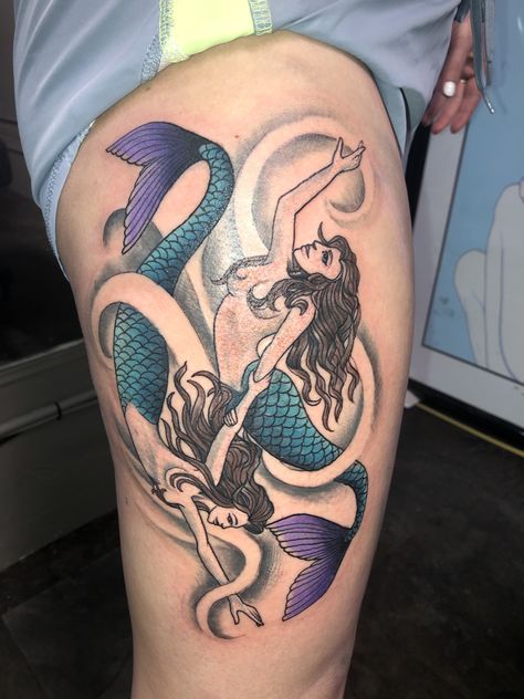 #sisters #mermaid #sistertattoo Sister Mermaid Tattoos, Mermaid Sisters Tattoo, Mermaid Sisters, Sisters Tattoo, Mermaid Tattoos, Kids Stuff, Tattoos And Piercings, Tatting, Tattoo Ideas