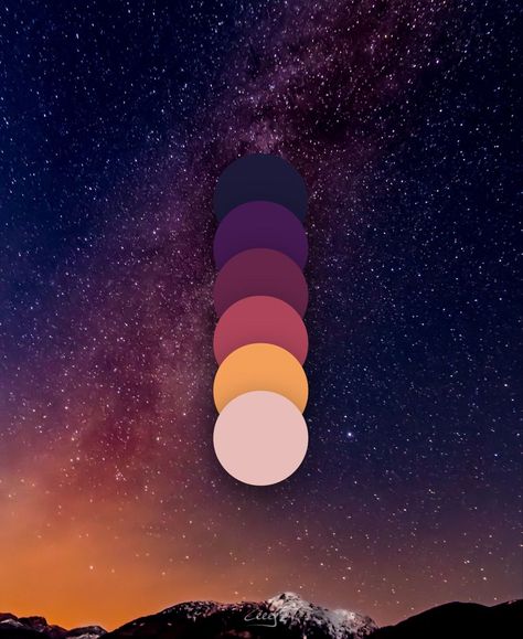 colour palette board scheme combination collection selection set inspiration mood moodboard background brand design digitaldesign graphicdesign productdesign webdesign rgb cmyk hex mountain space sky stars comet planet galaxy constellation moon sun clouds nature earth trees mist snow sand waves water sunset sunrise day night dawn dusk twilight day night color pastels soft cute vibes trends photo_adi.k leees.studio Night Sky Color Palette The Moon, Twilight Stars Sky, Late Night Color Palette, Dusk Color Wedding, Galaxy Colour Pallete, Nocturne Shade Color Palette, Space Colour Pallete, Night Sky Pallet, Twilight Sky Color Palette