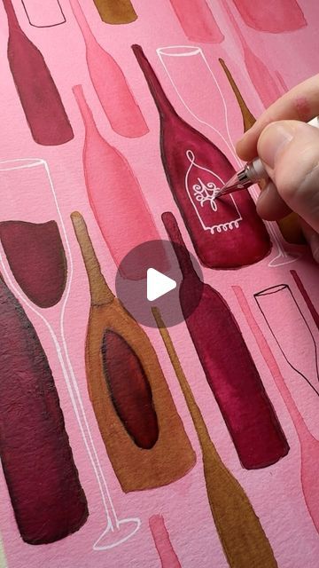 Brandon Campbell, Drawing Process, Wine Art, School Age, Drawing Videos, Wine Lovers, Ink Drawing, Drawing Tutorial, Pen And Ink