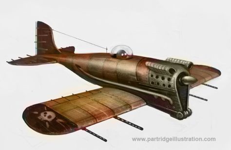 Fighter Dieselpunk Vehicles, Steampunk Vehicle, Steampunk Airship, Arte Steampunk, Diesel Punk, Concept Ships, Steampunk Art, Retro Futuristic, Aircraft Design