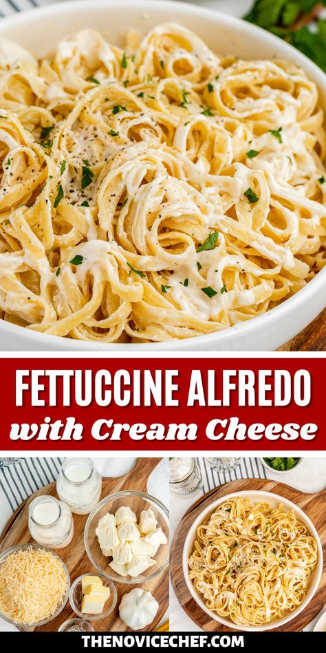 Alfredo Recipe With Cream Cheese, Alfredo With Cream Cheese, Alfredo Sauce With Cream Cheese, Sauce With Cream Cheese, The Best Alfredo Sauce, Fettucini Alfredo Recipe, Best Alfredo Sauce, Easy Fettuccine, Best Alfredo