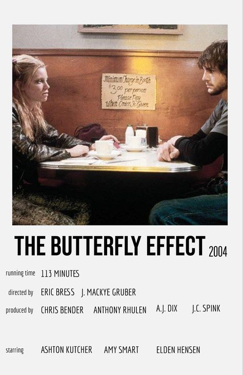 Butterfly Effect Film, Butterfly Movie, Indie Movie Posters, Cinema Quotes, The Butterfly Effect, Iconic Movie Posters, Movie Card, Girly Movies, Indie Films