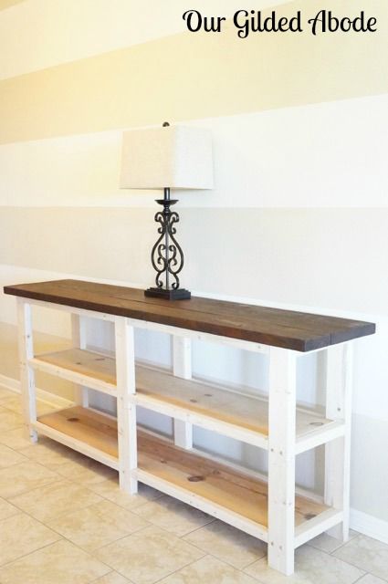 Diy Console, Diy Console Table, Diy Sofa Table, Table Diy, Diy Sofa, Kitchen Diy, Diy Furniture Table, Farmhouse Furniture, Diy Furniture Projects