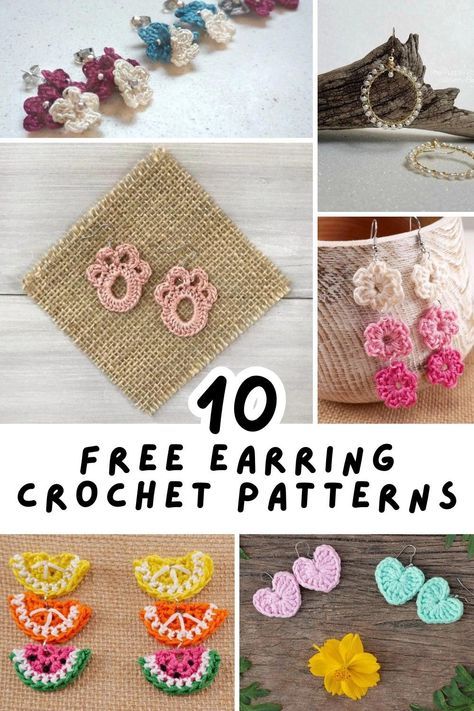 Fall in love with these 10 free crochet earring patterns! Perfect for any style, these patterns offer a variety of designs from trendy to timeless. Grab your crochet hook and create your own stunning accessories. Happy crocheting! 🌈🧵 #CrochetFun #DIYJewelry #FreePatterns Crochet Earrings Free Pattern Diagram, Easy Crochet Earrings Free Pattern, Crochet Butterfly Earrings, Crochet Earring Patterns Free, Crochet Thread Projects Size 10, Free Crochet Earring Patterns, Crochet Jewelry Patterns Free, Crochet Earrings Free Pattern, Crochet Earring Patterns