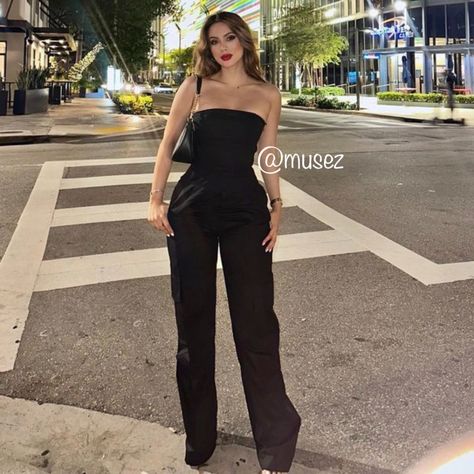 Reposhing This Item I Purchased From @Musez. Loved It, But Too Small For Me. Questions? Leave A Comment Below! Black Cargo Jumpsuit Outfit, Black Jumpsuit Classy, Cute Going Out Outfits, Black Jumpsuit Outfit, Midi Jumpsuit, Black Strapless Jumpsuit, Cargo Jumpsuit, Zara Bodysuit, Tube Jumpsuit