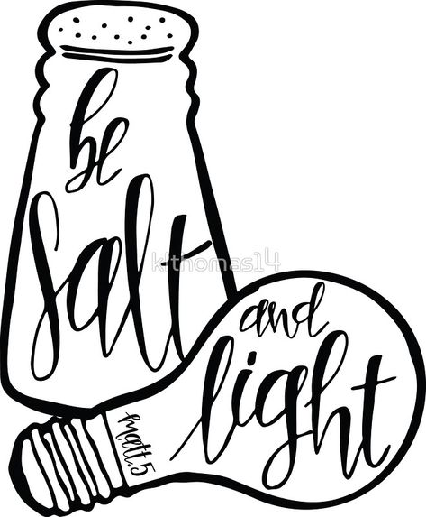 Be Salt And Light, Sharpie Doodles, Bible Journaling Ideas Drawings, Inspire Bible Journaling, Bible Coloring Pages, Salt And Light, Christian Stickers, Ayat Alkitab, Bible Coloring