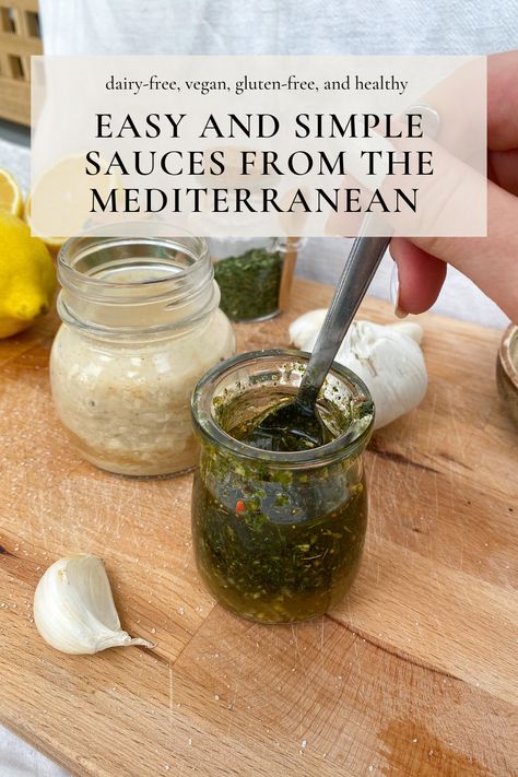 Refreshing Tzatziki, Tangy Tahini dressing, Baba Ganoush, Greek salad dressing… I made a blog post of my favorite Mediterranean dips and sauces! Every cuisine has its own unique sauces, but in my books, one of the best ones comes from the countries surrounded by the Mediterranean sea. What is your favorite dip/sauce and where does it originate? I'm super curious to know! 😋 Mediterranean Diet Dressing, Mediterranean Diet Salad Dressing Recipes, Herb Salad Dressing Recipes, Greek Tahini Dressing, Tzatziki Salad Dressing, Unique Salad Dressing Recipes, Lebanese Salad Dressing, Lebanese Dressing, Mediterranean Salad Dressing Recipes