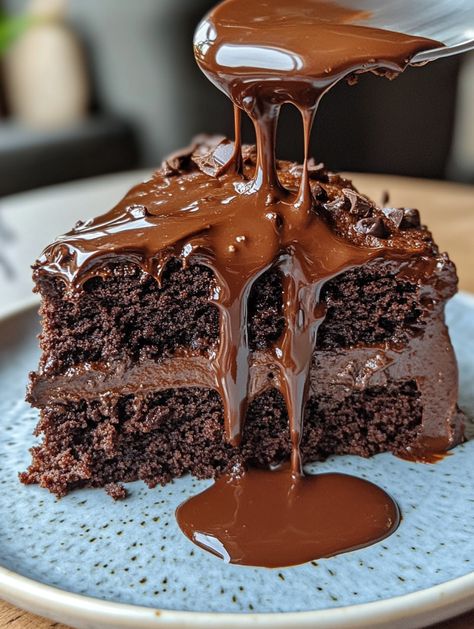 Homemade Chocolate Cake 🍫  🍫 𝗜𝗻𝗴𝗿𝗲𝗱𝗶𝗲𝗻𝘁𝘀 🍫 3/4 cup cocoa powder 🍫 2/3 cup salted butter, melted 🧈 1/2 cup very hot water (or coffee) ☕ 2 cups sugar 🍬 2 eggs 🥚 1 teaspoon vanilla 🍦 1 1/3 cups flour 🌾 1/4 teaspoon salt 🧂 1/2 teaspoon baking soda 🥄 One 12-ounce bag semi-sweet chocolate chips 🍫 One 4-ounce high-quality chocolate bar, chopped 🍫 Chocolate Dishes, Cake Cafe, Homemade Chocolate Cake, Mousse Recipes, Yummy Comfort Food, Chocolate Sweets, Semi Sweet Chocolate Chips, Cute Desserts, Sweet Chocolate