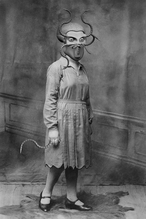 The Amazing Surreal Art In Bill Domonkos's Animated Gifs Will Make You Have Fun Cat Family Photo, Katt Grejer, Regard Animal, Vintage Foto's, Cat Family, Cat People, Animal Heads, Cat Portraits, Vintage Cat