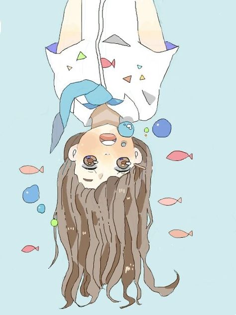 Girl Under Water, Water Girl, Cute Animals With Funny Captions, Person Drawing, Shop Illustration, Art Painting Gallery, Drawing Expressions, Under Water, Manga Pictures