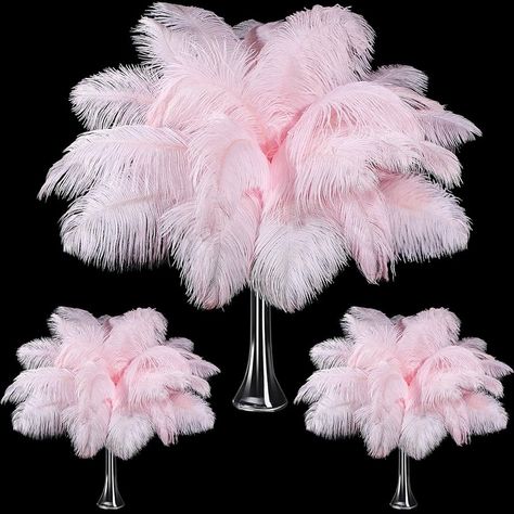 Amazon.com: Retrowavy 50 Pcs 14-16 Inches Large Natural Ostrich Feathers Bulk for Centerpieces for Wedding Party Centerpieces Home Decoration Flower Arrangement (Purple) : Arts, Crafts & Sewing Pink Sweet 16 Party Ideas, Feather Wreaths, Pink Ostrich Feathers, Masquerade Party Decorations, Centerpieces For Wedding, Wedding Party Centerpieces, Chicken Feathers, Pink Sweet 16, Feather Centerpieces