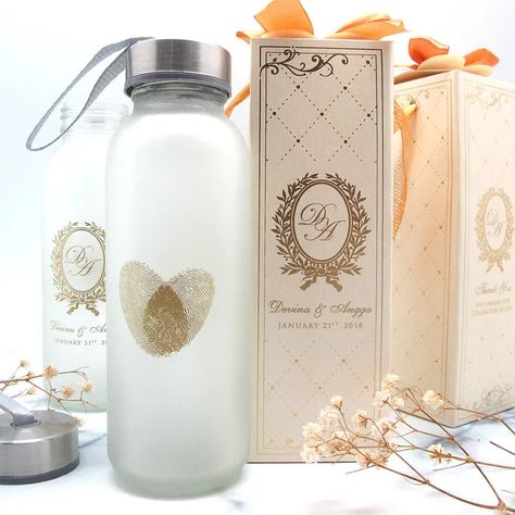 Akad Nikah, Box Packaging Design, Drinking Bottle, Wedding Souvenirs, Wedding Gift Favors, Box Packaging, Drink Bottles, Wedding Favors, Packaging Design