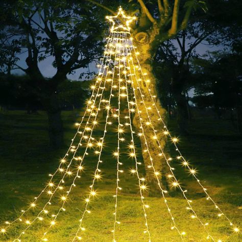 Christmas Star Lights Outdoor, 4ft Christmas Tree, Christmas Tree Toppers Lighted, Patio Indoor, Star Christmas Lights, Halloween Lights Decorations, Hanging Christmas Lights, Star String Lights, Star Lights