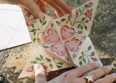 Diy Valentines Cards Origami, Valentine’s Day Diy For Him, Victorian Love Notes, Victorian Love Note Design, Victorian Folded Valentine, Victorian Valentines Cards, Victorian Purse Origami, Origami Valentine Card, Victorian Paper Purse