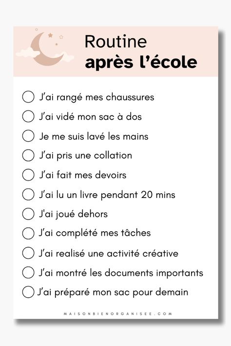 Organisation, Organisation Printables, Morning Routine School, Routine Printable, French Teaching Resources, High School Survival, Home Organizing, Morning Mood, Vision Board Affirmations