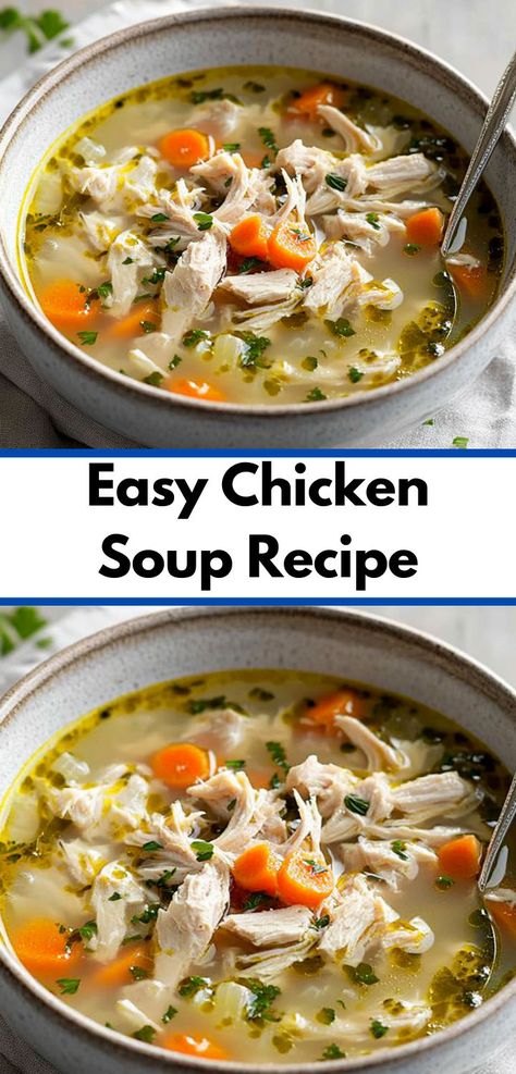 Searching for soup dinner recipes? This Chicken Soup Recipe is inspired by chicken pot pie. An easy and healthy option among chicken meals, it's a great addition to your dinner ideas. Soup Dinner Recipes, Easy Chicken Soup Recipe, Hearty Chicken Soup, Chicken Soup Recipes Easy, Easy Chicken Soup, Soup Ideas, Lemon Chicken Soup, Chicken Soup Recipe, Hearty Chicken