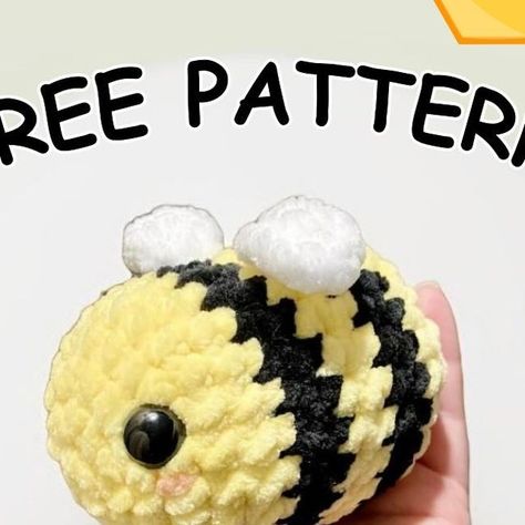 HookCrochet on Instagram: "This is the easiest no-sew pattern ever! If you try it out be sure to tag me in your beautiful bees 🐝 #amigurumi #crochet #crochetaddict #crocheting #crochetlove #crochetersofinstagram #crochetinspiration #crochetlover #crocheteveryday #crochettoy #crochetdesign #crochetart #crochetlife #safetyeyes #yarn #yarnaddict #yarnaddiction #yarnlovers #gift #toygift #lovecrochet #crochetbee #freepattern #bumblebee #freebeepattern #freecrochetpattern #beginnercrochet" Free Crochet Bumble Bee Pattern, How To Crochet A Bee Step By Step, Low Sew Amigurumi, Crochet Bee Plushie Pattern, Chunky Bee Crochet, Crochet Bumble Bee Pattern Free Amigurumi, Bumblebee Crochet Pattern Free, Bee Pattern Crochet, Free Crochet Bee Pattern