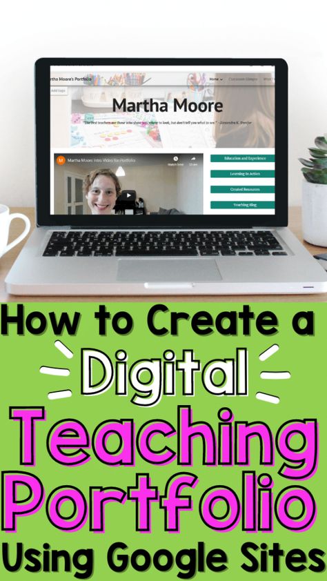 Create a Digital Teaching Portfolio for Free Using Google Sites - Teacher Portfolio Template, Interview Portfolio, Teaching Interview, Teacher Portfolio, Teaching Portfolio, Teacher Interviews, Teacher Certification, Digital Portfolio, Classroom Technology