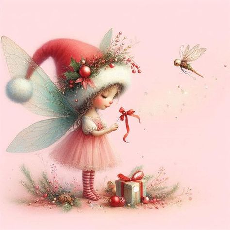 Free Printable Clipart | Adorable little Christmas fairies | Facebook Christmas Fairies, Fairy Christmas, Creatures Art, Fantasy Creatures Art, Christmas Fairy, Fantasy Fairy, Christmas Images, Creature Art, Fantasy Creatures