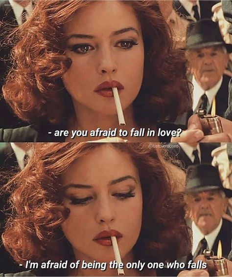 -Are you afraid to fall in love? -I'm afraid of being the only one who falls Movie Quotes Inspirational, Deep Meaningful Quotes, Movies Quotes, Inspirational Movies, Motiverende Quotes, Movie Lines, Quotes Deep Feelings, Film Quotes, Tv Quotes