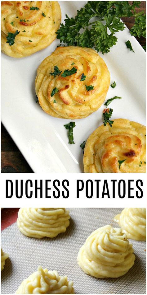 Dinner Potatoes, Potato Side Dishes Easy, Duchess Potatoes, Christmas Side, Thanksgiving Food Sides, Christmas Side Dishes, Easter Dinner Recipes, Diner Recipes, Thanksgiving Recipes Side Dishes