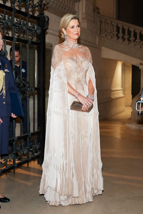 How the Netherlands' Queen Máxima's Style Has Evolved Since Becoming Royal Dutch Princess, Regina Maxima, Princess Máxima, Paris Vogue, Dress Paris, Exhibition Opening, Pink Strapless Dress, Style Royal, Estilo Real