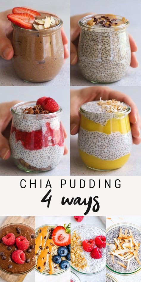 Resep Oatmeal, Deserturi Raw Vegan, Chia Pudding Recipes Healthy, Makanan Rendah Kalori, Chia Puding, Resep Juice, Resep Smoothie, Favorite Breakfast Recipes, Resep Diet